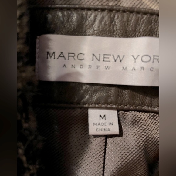 Women’s NWT Andrew Mark Fur And Leather Coco Brown Zipper Up Jacket Size Medium - Picture 5 of 13